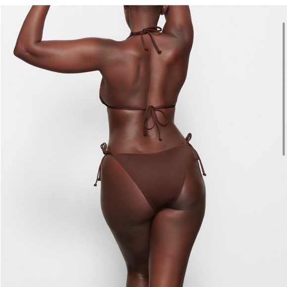 SKIMS Dippy Tie-Side Bikini Bottom  Cocoa NWT - Picture 4 of 7